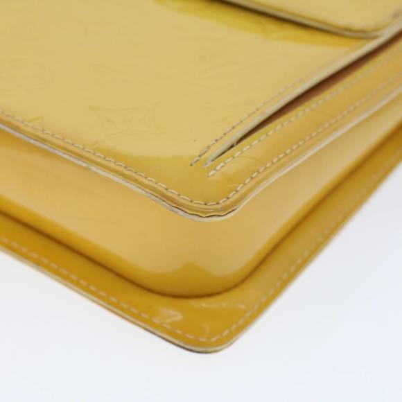 LOUIS VUITTON Monogram Vernis Motto Accessory Pouch Yellow M91159 LV Auth 53105 - Picture 15 of 16